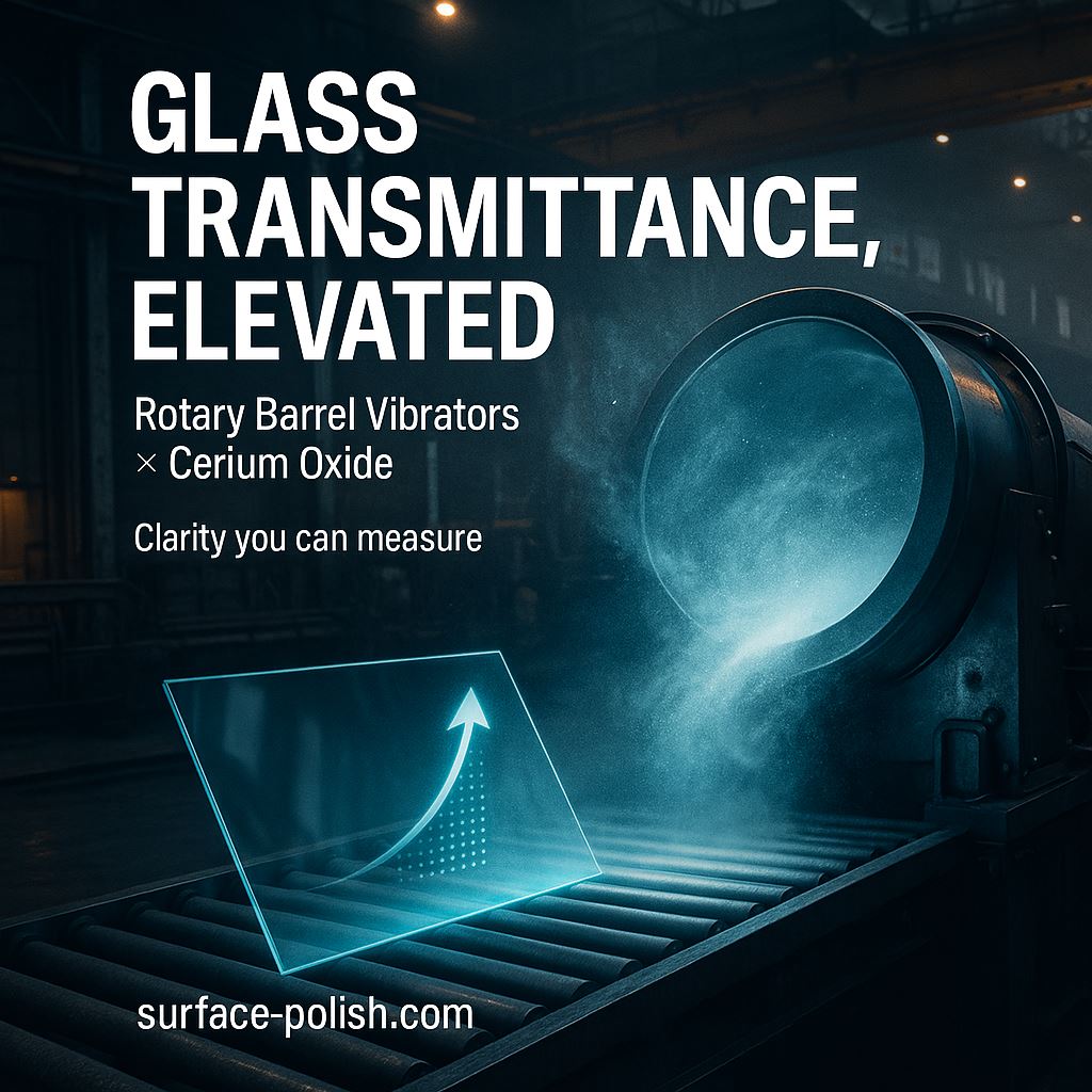 Polieren von Glaswaren für höhere Transmission: Rotationstrommelvibratoren × Ceroxid